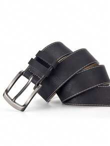 Men's Fashion Casual Pin Buckle Versatile Retro Belt - Black - View 8