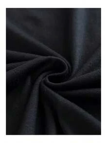 Black Short-Sleeved T-Shirt With Print, Unisex For Women/Men, Loose And Comfortable. - Back - View 6