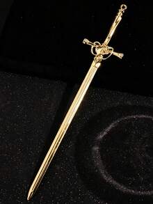 1pc Traditional Chinese Style Ancient Sword Hair Clip For Women,Bun Extension,Bobby Pins - Gold - View 2