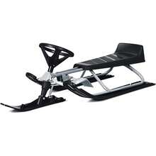 Snow Racer S, Ski S Slider Board With Steering Wheel, Twin Brakes, Retractable Pull Rope, For  Age 6 & Up, Holds Two Children Or A Teenager - Reinforced Version-gray - View 1