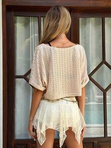 Camiseta de mujer de punto a rayas de estilo minimalista y casual, de un hombro, con efecto dopamina, adecuada para el uso diario, citas, reuniones, otoño/invierno/verano, Navidad, Año Nuevo, Acción de Gracias, fiestas, bodas, playa, ceremonias de graduación, moda, elegante, casual, salidas, citas, reservas, viajes, brillante, Día de San Valentín, vacaciones, Y2K y otras ocasiones. - Amarillo - Ver 2