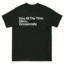 Camiseta Casual de Manga Curta 100% Algodão, Presente para o Dia dos Pais, Streetwear Y2K, Roupa de Verão, Camisetas Masculinas, Camiseta Masculina de Verão, Camiseta Masculina com Estampa do Álbum 2026 Kiss All The Time Disco, Estilo Ocasionalmente Igual, Camiseta Oversize de Verão com Gola Redonda, Estilo Sem Esforço, Mostre Seu Estilo Único, Camiseta Gráfica, Presentes para Homens, Roupas de Verão Streetwear. - Preto - Ver 7