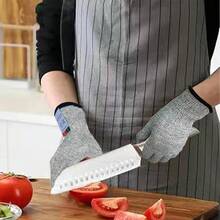 Bộ 2 găng tay chịu nhiệt, chống cắt 5 cấp độ, găng tay an toàn cho đầu bếp, dùng khi nướng, chiên, mở hàu, thái, cắt thịt, vải co giãn không đường may, cách nhiệt hai lớp, găng tay nhà bếp nhẹ. - Xem 5