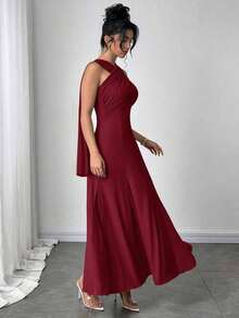 Vestido casual y elegante de mujer de color verde menta con cinta y espalda descubierta.Tiene tres formas de usarlo, se puede combinar con diferentes atuendos, adecuado para salidas casuales diarias, vacaciones en la playa, fiestas en el jardín y - Burdeos - Ver 9
