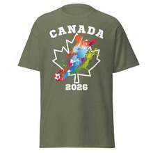 Copa Mundial Canadá Verano 2026, Nueva Camiseta Unisex de Algodón Puro, Casual, Talla Grande, Cuello Redondo y Corte Holgado - Blanco - Ver 11