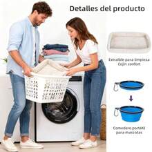 Bolsa para mascotas pequeñas, Bolsa de Mascotas Plegable Portátil, Incluye arnés, cojín, varita para gatos y cuenco plegable-Carga Máxima 10 kg 22 LB para Gatitos, Razas Pequeñas - Negro grisceo - Ver 4