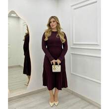 Modal Knit Throbby Dress - BERENJENA - Ver 2
