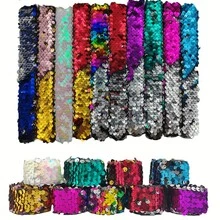 Set de 6/10/20 piezas de pulsera con broche de lentejuelas aleatorias, diadema con broche y lazo para el cabello, accesorios para el cabello como regalo - Aleatorio - Ver 2
