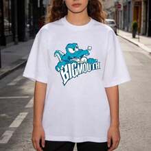 SOFT1pscCamiseta de Mujer con Estampado de Boca Grande, Camiseta Casual de Manga Corta con Cuello Redondo, Camiseta Deportiva Unisex de Algodón Suave y Transpirable para Mujer, Camiseta Casual de Verano con Cuello Redondo, Corte Clásico, Camiseta Lavable a Máquina para Fanáticos de Música, Anime, Películas y TV, Ropa Casual de Calle, Ropa Casual de Verano para Exteriores, Regalo Perfecto para Hombres y Mujeres, 100% Algodón, Clásica - Blanco - Ver 1