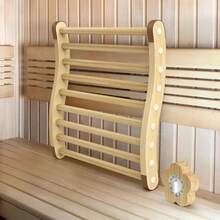Wooden Sauna Backrest S Curve Design For Spinal Support Dual Layer Heat Resistant With Sauna Timer Cedar Sauna Accessories For Home Spa Bath Barrel Or Infrared Sauna - S-shaped - View 3