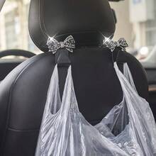 2pcs Rhinestone Bow-Knot Car Seat Back Hooks, Used For Handbags And Bags Storage, Convenient Hanger, Car Interior Decor Accessories - Rhinestone Bow - View 8
