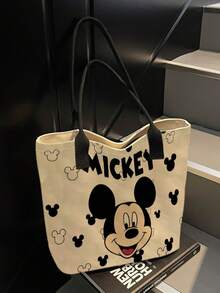 Back To School Disney Cute Cartoon Print Tote Bag, Suitable For Women's Daily Shopping And Gatherings, Casual Style Tote Bag (Reference Real Product Image Available) - Multicolor - View 9