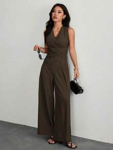 Trajes de mujer, elegantes para ir al trabajo en otoño/invierno - Marrón - Ver 3