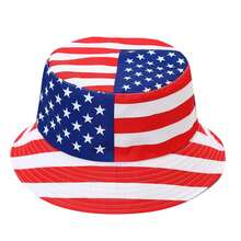 Summer Reversible Bucket Hat World Cup Flag Print Fan Hat Sun Protection UV Protection Flag Print Bucket Hat - Multicolor - View 8