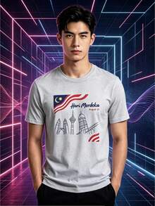 2026 Source Factory Estilo Americano Tallas Grandes Casual Manga Corta Estampado Urbano de Alta Gama Ropa Casual Versátil - Blanco - Ver 7