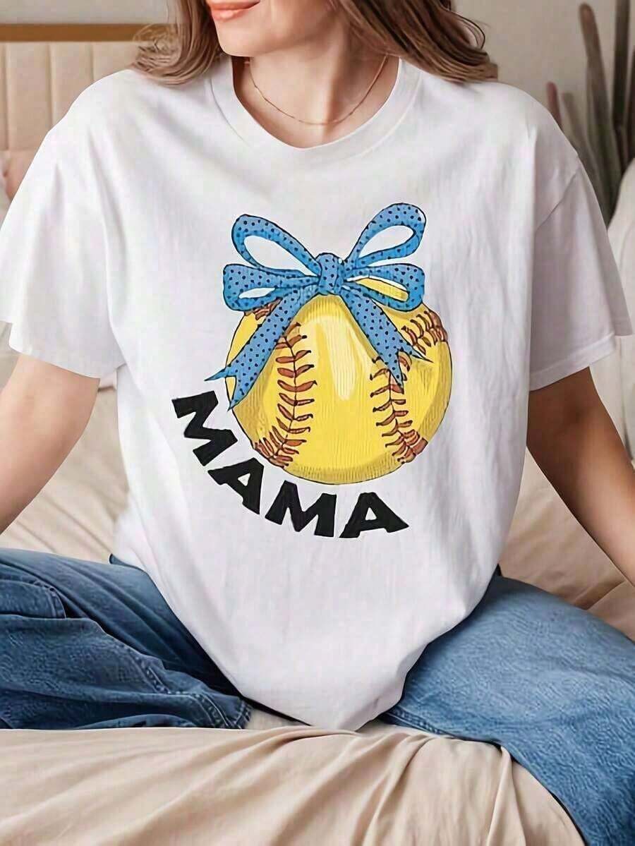 Camiseta de manga corta estampada para mujer. Perfecto para citas, desplazamientos diarios y salidas informales. Diseño clásico minimalista de cuello redondo, fácil de combinar y se adapta a todo tipo de cuerpos. - Blanco - Ver 1