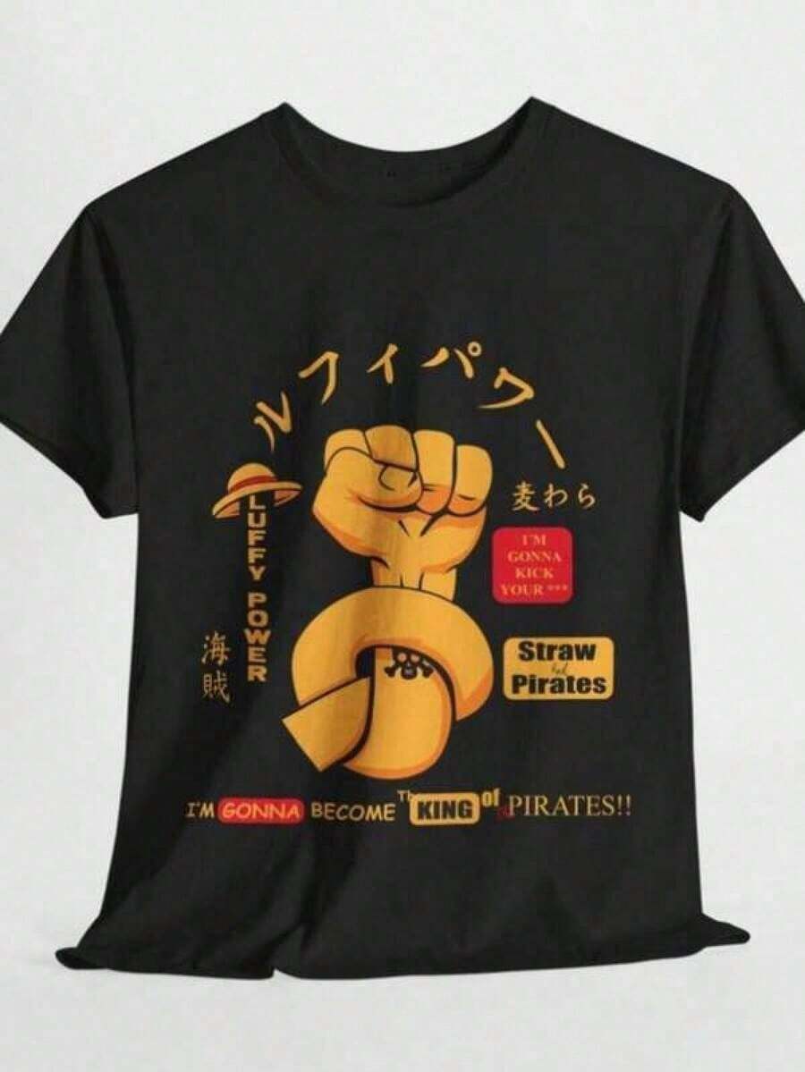 Camiseta de manga corta de algodón - (1) Camiseta elegante para hombre con diseño de Lu*Ffy Gear 5 de One Piece, que combina estilo anime y comodidad. Camiseta gráfica para hombre, 1 pieza, elegante, 100% algodón, informal, con estampado digital. Conjuntos para padres e hijos. Mercancía de anime. Camisetas exclusivas para fans premium. Camisetas unisex informales de manga corta. Imprescindible para fans. Adecuada para festivales, fiestas, uso en casa, desplazamientos diarios, conjuntos de regreso a la escuela y looks de concierto. Impresa y enviada en EE. UU. Camisetas 100% algodón, opacas, versátiles, básicas. 100% algodón. - Negro 12 - Ver 1