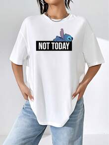 Gráficos coloridos que muestran seis villanos carismáticos con expresiones divertidas simbolizando rebeldía y humor relajado camiseta de mujer  casual cómoda para uso diario - Blanco - Ver 1