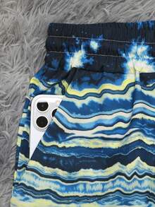 Pantalones cortos de playa con cordón en la cintura para hombres, bañadores de verano - Multicolor - Ver 7