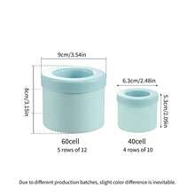 硅胶便携式托盘模具，圆柱形3D制冰器，易脱模硅胶托盘，带多个隔层和简易桶状设计，配有盖子，可重复使用制冰器，适用于家庭、酒吧、俱乐部和户外夏季饮品、鸡尾酒和水果，厨房用品，假日厨房配件 - 彩色 - 查看 3
