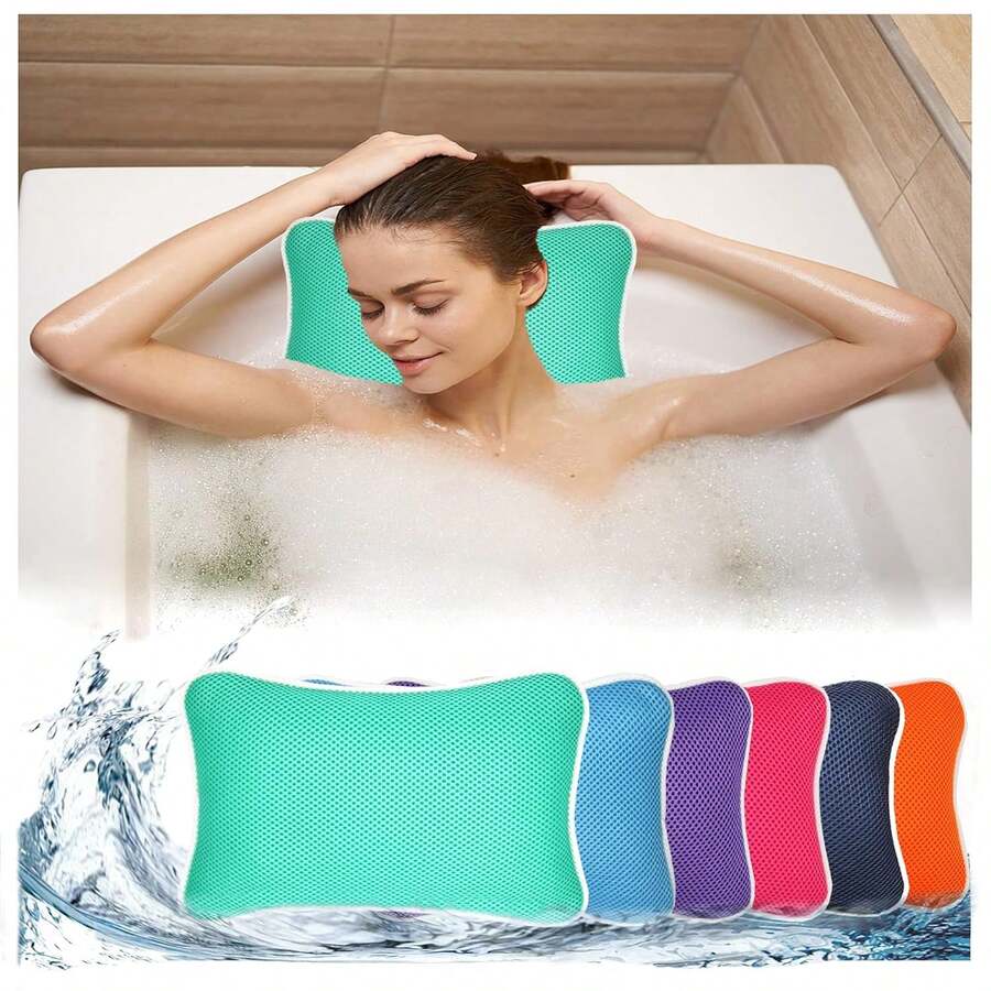 Bathtub Bath Pillow - Spa Pillow With Headrest Cushion - Hot Tub Pillow - Neck And Head Rest Support For Bath Or Shower - Bath Stuff Accessories(New Green) - ColorC - View 1