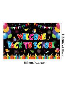 1pc - Welcome Back To School Classroom Decorative Backdrop Baby Shower. - Multicolor - View 10