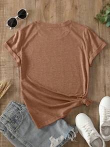 Women's T-Shirt - 棕色 - 查看 5