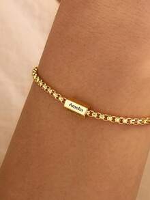 1 chiếc vòng tay khắc tên theo yêu cầu, vòng tay khắc nhiều chữ cái, khắc tên theo yêu cầu từ 1-6 chữ cái, vòng tay mặt dây chuyền khắc tên cá nhân hóa, quà tặng cho nữ/nam, vòng tay vàng, quà Giáng sinh, quà Ngày của Mẹ, quà Ngày của Cha, vòng tay tùy chỉnh, vòng tay cá nhân hóa, quà tặng mùa tốt nghiệp, quà tặng kỷ niệm cho người yêu, quà sinh nhật. - Nhiều màu - Xem 7