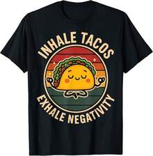 Camiseta versátil para el día a díaInhale Tacos Exhale Negativity T-Shirt,camisetas de Pascua para bebés niñas,Ropa de verano,Láminas de anime,Ropa de apoyo esencial para la Copa del Mundo,Camisetas con diseños gráficos para niños pequeños, aptas para el uso diario,Camiseta de hombre - Negro - Ver 1