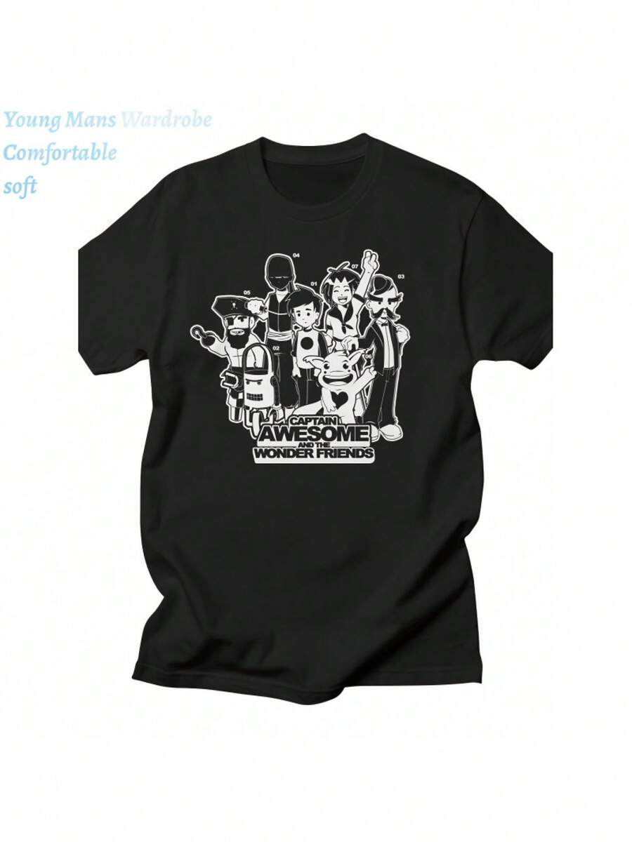 2026 Nueva Camiseta Vintage Unisex para Hombre y Mujer, Camiseta de Cuello Redondo Estilo Capitán, Adecuada para el Hogar, Aire Libre, Trabajo, Regalos, Cumpleaños y Otras Ocasiones. Ideal para ir al trabajo, no es transparente y no se encoge después del lavado. Una camiseta de manga corta adecuada para el hogar, el uso diario, fiestas y viajes-perfecta como regalo para amigos o familiares. - Negro - Ver 1