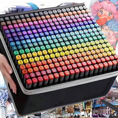 12/24/30/36pcs Dual-Tip Alcohol Markers – Oil-Based, Ideal For Coloring & Underlining, Great For Artists & Beginners