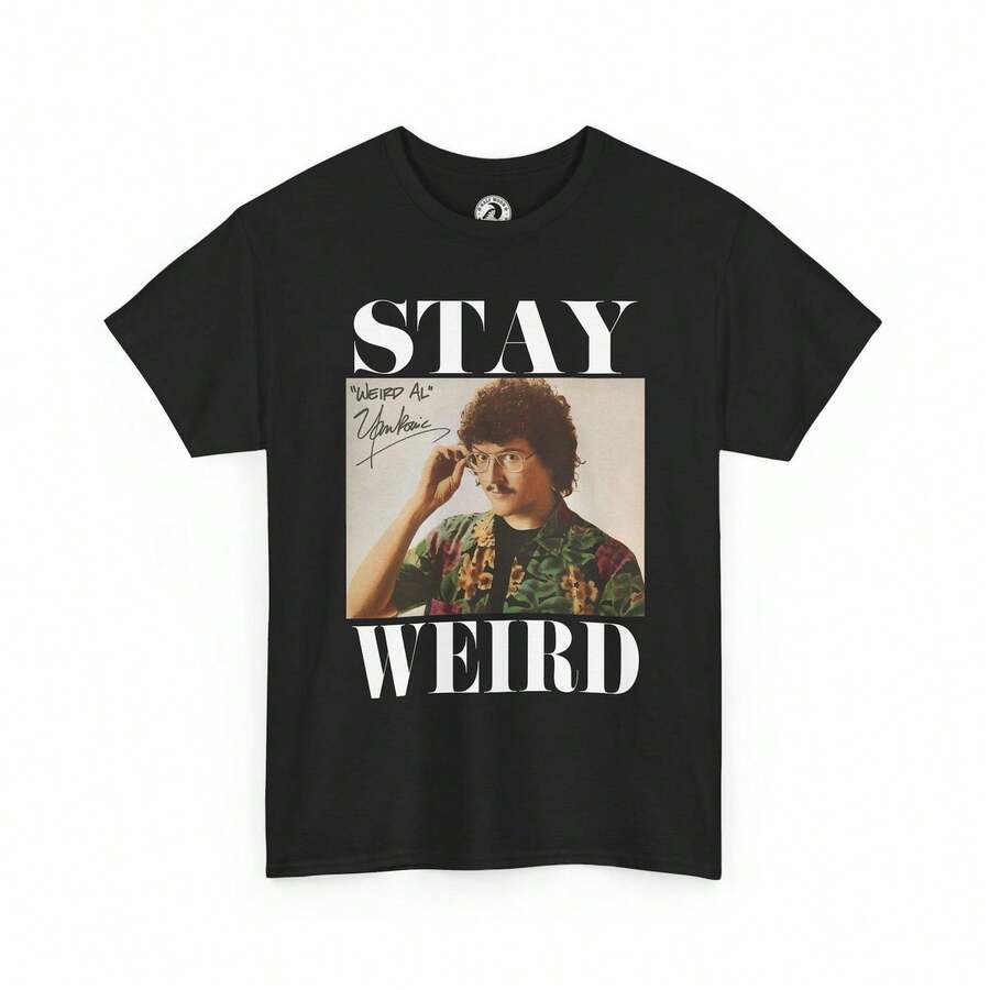 Stay Weird Tee Weird Al Yankovic Retro Portrait Graphic T-Shirt - màu đen - Xem 1
