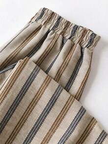 Pantalones casuales de unicolor para mujer, aptos para el verano - Beis - Ver 4
