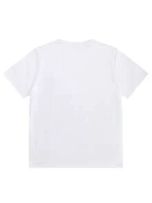 Camiseta divertida con estampado temático de Pascua, Serie Humorística Bubu Dudu Friends - Camiseta blanca de manga corta y cuello redondo, estampada con lindos dibujos animados de panda y oso color moca, lavable aáquina, adecuada como regalo de cumpleaños, estilo juguetón, ropa casual duradera, para uso diario. - Blanco - Ver 2