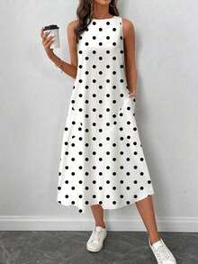 Vestido casual de mujer de longitud media con estampado, adecuado para primavera y verano - Multicolor 2 - Ver 9