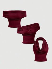 Set de 3 piezas de Tops de Tirantes Versátiles para Mujer - Multicolor - Ver 7