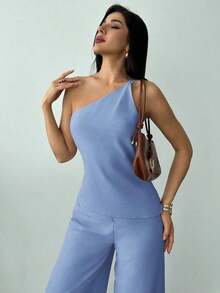 Conjunto de dos piezas para mujer para uso diario - Celeste - Ver 3