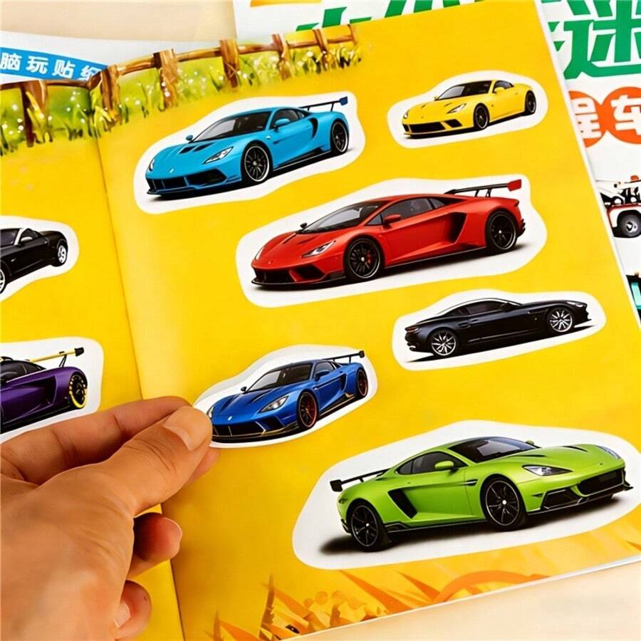 全新汽车贴纸,包括经典汽车、炫酷赛车、超级跑车、时尚轿车等等。送给爱车儿童的完美礼物。 - 1 Vehicle Sticker Book - 查看 1