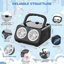 KENOKAY Máquina de burbujas clásica de plástico negro y blanco con 20 varillas giratorias, flujo de burbujas suave y denso, excelente para fiestas interiores/exteriores, relajación, regalo de Navidad, niños, cumpleaños - Multicolor - Ver 10