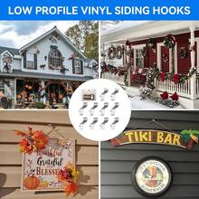 10pcs Stainless Steel No-Drill Damage-Free Side Clip Hanging Hooks, Suitable For Outdoor Hanging, Patio Decor, Front Porch Decor, Wreath Decor - Multicolor - View 3