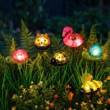 1/2pcs Outdoor Solar Powered Creative Animal Stake Lights, Suitable For Outdoor Yard, Garden, Planter, Pathway - Ladybug, Turtle, Bee LED Lawn Lights, Sensitive Light Sensor For Nighttime Illumination, Decorative And Practical - Animal Lamps - View 8