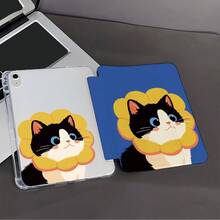 1 件装可爱花环猫咪印花平板电脑保护套，兼容 iPad 第十代 10.9 英寸（2022 年款）/ iPad Air 13 (M3 2025)/ iPad Air 11 (M3 2025)，兼容三星、小米、OPPO Pad、华为 MatePad、vivo Pad 和荣耀 Pad。 - 彩色 - 查看 7