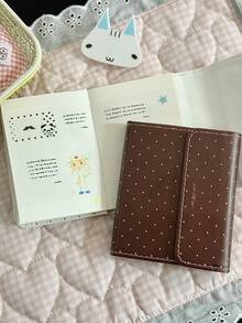 1pc M5 Three-Fold Polka Dot Notebook 96 Pages, INS Korean Style Portable Planner Diary, Cute Versatile Journal, Fine Fabric, Wear-Resistant And Scratch-Resistant, Three-Fold Opening Design, Polka Dot Minimalist Print, Thick Writing Pages, No Ink Bleed Or Smudging, Sturdy Binding, Compact And Portable, Easy To Carry, Japanese Fresh Artistic, Korean INS Gentle Style - A - View 7