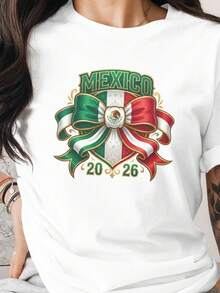 Camisetas de la Copa Mundial de México 2026, Ropa para Mamá e Hija Fanáticas del Fútbol, Camiseta de Fútbol con Bandera Mexicana, Ropa a Juego para la Familia en el Día del Partido - Negro - Ver 6