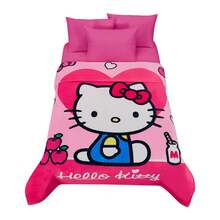 SANRIO PROVIDENCIA Hello Kitty Pink Double Serenity Coverlet - Hot Pink - View 1