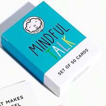 Mindful Talk 50 Mindfulness Reflection Prompt Question Cards, Intimate Communication Conversation Tabletop Game, Portable Mini Leisure Toy For Daily Break Family Night Couple Date Holiday Indoor Gathering Entertainment - Multicolor - View 6