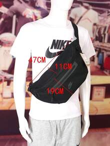 Nike Túi đeo vai, túi đeo chéo, túi xách tay mới dành cho nam và nữ. Kích thước xấp xỉ: 20*8*15cm - màu đen - Xem 7