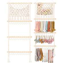 Caja de almacenamiento para diademas, caja de almacenamiento para pinzas y diademas de lazo, para almacenar grandes cantidades de accesorios para el cabello, decoración de pared de tocados hechos a mano en estilo bohemio - Multicolor - Ver 8
