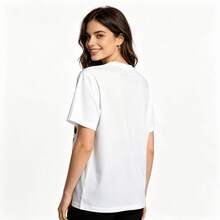 Tops para mujerEsta Chaqueta holgada con estampado para adolescentes presenta un diseño de controlador de videojuegos, el número 67 y un eslogan. una Chaqueta informal de manga corta adecuada para fiestas de juegos, reuniones de fin de semana, ropa urbana y uso casual diario. - Blanco - Ver 9
