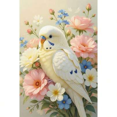 Kit de pintura de diamantes 5D - Tigre, loro y floral, arte de mosaico de diamantes acrílicos, decoración del hogar para la sala de estar, dormitorio, regalo para mamá, sin marco
